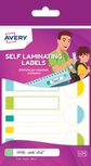 Avery Family gelamineerde etiketten, etui met 24 etiketten, geassorteerde formaten en standaard kleuren Avery Family gelamineerde etiketten, etui met 24 etiketten, geassorteerde formaten en standaard kleuren