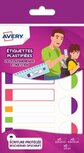 Avery Family gelamineerde etiketten, etui met 24 etiketten, geassorteerde formaten en fluo kleuren Avery Family gelamineerde etiketten, etui met 24 etiketten, geassorteerde formaten en fluo kleuren