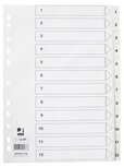 Q-CONNECT tabbladen set 1-12, met indexblad, ft A4, wit Q-CONNECT tabbladen set 1-12, met indexblad, ft A4, wit