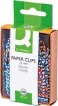 Q-CONNECT papierklemmen, 28 mm, doos van 100 stuks, gestreept in wit en geassorteerde kleuren Q-CONNECT papierklemmen, 28 mm, doos van 100 stuks, gestreept in wit en geassorteerde kleuren
