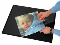 Q-CONNECT onderlegger, ft 63 x 50 cm, zwart, met folie Q-CONNECT onderlegger, ft 63 x 50 cm, zwart, met folie