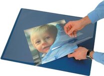 Q-CONNECT onderlegger, ft 63 x 50 cm, blauw, met folie Q-CONNECT onderlegger, ft 63 x 50 cm, blauw, met folie