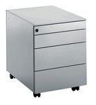 Mobo ladenblok Universal, 3 laden + 1 pennenlade, op wieltjes, aluminium Mobo ladenblok Universal, 3 laden + 1 pennenlade, op wieltjes, aluminium