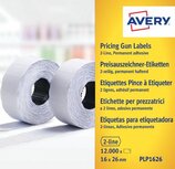 Avery PLP1626 etiketten voor prijstang permanent, ft 26 x 16 mm, 12 000 etiketten, wit Avery PLP1626 etiketten voor prijstang permanent, ft 26 x 16 mm, 12 000 etiketten, wit