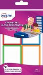 Avery Family weerbestendige etiketten, ft 4,5 x 6,5 cm, etui met 16 etiketten in geassorteerde kleuren Avery Family weerbestendige etiketten, ft 4,5 x 6,5 cm, etui met 16 etiketten in geassorteerde kleuren