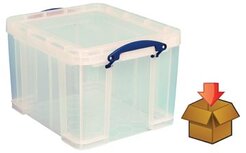Really Useful Box 35 liter, transparant, per stuk verpakt in karton Really Useful Box 35 liter, transparant, per stuk verpakt in karton