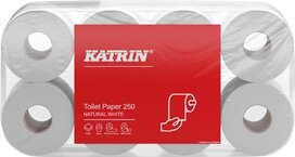 Katrin toiletpapier, 2-laags, 250 vel, pak van 8 rollen Katrin toiletpapier, 2-laags, 250 vel, pak van 8 rollen