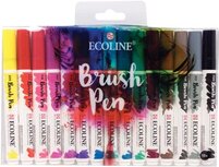 Talens Ecoline Brush pen, etui met 15 stuks in geassorteerde kleuren Talens Ecoline Brush pen, etui met 15 stuks in geassorteerde kleuren