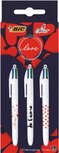 Bic 4 Colours Love, balpen, medium, 4 klassieke inktkleuren, blister van 3 stuks Bic 4 Colours Love, balpen, medium, 4 klassieke inktkleuren, blister van 3 stuks