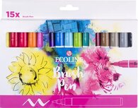 Talens Ecoline Brush pen, etui van 15 stuks, assorti Talens Ecoline Brush pen, etui van 15 stuks, assorti