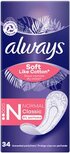 Always Soft Like Cotton inlegkruisje Normal Classic, pak van 34 stuks Always Soft Like Cotton inlegkruisje Normal Classic, pak van 34 stuks