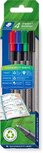 Staedtler Triplus fineliner eco, doosje van 4 stuks, assorti Staedtler Triplus fineliner eco, doosje van 4 stuks, assorti
