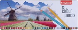 Bruynzeel kleurpotloden 'Molen', doos met 45 potloden in geassorteerde kleuren Bruynzeel kleurpotloden 'Molen', doos met 45 potloden in geassorteerde kleuren
