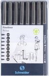 Schneider fineliner Pictus, etui van 8 stuks, zwart Schneider fineliner Pictus, etui van 8 stuks, zwart