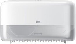 Tork Twin hulsloos mid-size toiletpapierdispenser T7, wit Tork Twin hulsloos mid-size toiletpapierdispenser T7, wit