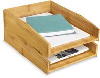 CEP brievenbakje uit bamboe ft A4, set van 2 stuks CEP brievenbakje uit bamboe ft A4, set van 2 stuks