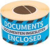 Rillprint etiketten Documenten ingesloten, ft 46 x 125 mm, rol van 250 stuks Rillprint etiketten Documenten ingesloten, ft 46 x 125 mm, rol van 250 stuks