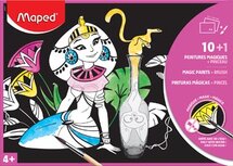 Maped magisch papier om te schilderen, ft A4, pak van 10 vel + 1 penseel Maped magisch papier om te schilderen, ft A4, pak van 10 vel + 1 penseel