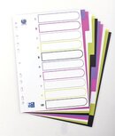OXFORD MyColour tabbladen, formaat A4, uit gekleurde PP, 11-gaatsperforatie, 10 tabs OXFORD MyColour tabbladen, formaat A4, uit gekleurde PP, 11-gaatsperforatie, 10 tabs
