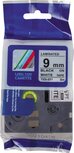 Compatible tape voor Brother P-touch, 9 mm, zwart op wit Compatible tape voor Brother P-touch, 9 mm, zwart op wit