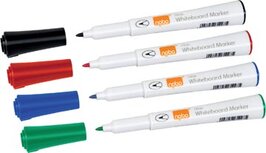 Nobo Glide whiteboardmarker, pak van 4 stuks, geassorteerde kleuren Nobo Glide whiteboardmarker, pak van 4 stuks, geassorteerde kleuren