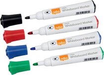 Nobo Glide whiteboardmarker, pak van 4 stuks, geassorteerde kleuren, op blister Nobo Glide whiteboardmarker, pak van 4 stuks, geassorteerde kleuren, op blister