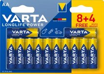 Varta batterij Longlife Power AA, blister van 8 + 4 Varta batterij Longlife Power AA, blister van 8 + 4