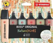 STABILO BOSS ORIGINAL markeerstift NatureCOLORS, etui van 6 stuks, assorti STABILO BOSS ORIGINAL markeerstift NatureCOLORS, etui van 6 stuks, assorti