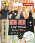 STABILO BOSS ORIGINAL markeerstift NatureCOLORS, etui van 4 stuks, assorti STABILO BOSS ORIGINAL markeerstift NatureCOLORS, etui van 4 stuks, assorti