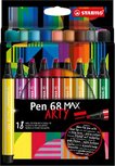 STABILO pen 68 viltstift MAX ARTY, etui van 18 stuks, assorti STABILO pen 68 viltstift MAX ARTY, etui van 18 stuks, assorti