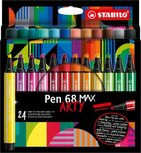 STABILO pen 68 viltstift MAX ARTY, etui van 24 stuks, assorti STABILO pen 68 viltstift MAX ARTY, etui van 24 stuks, assorti