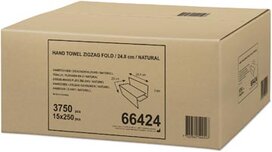 Handdoek ZZ-vouw Natural, 250 vel, pak van 15 stuks Handdoek ZZ-vouw Natural, 250 vel, pak van 15 stuks
