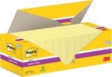Post-it super Sticky notes, 90 vel, ft 76 x 76 mm, geel, pak van 12 blokken + 12 gratis Post-it super Sticky notes, 90 vel, ft 76 x 76 mm, geel, pak van 12 blokken + 12 gratis