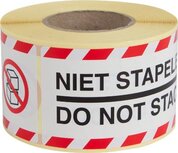 Rillprint etiketten Niet stapelen, ft 46 x 125 mm, rol van 250 stuks Rillprint etiketten Niet stapelen, ft 46 x 125 mm, rol van 250 stuks