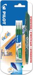 Pilot gelroller Frixion Ball, blister van 4 stuks (1 gelroller + 3 vullingen), groen Pilot gelroller Frixion Ball, blister van 4 stuks (1 gelroller + 3 vullingen), groen