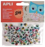 Apli zelfklevende knutselogen, rond, blister met 100 stuks in geassorteerde kleuren Apli zelfklevende knutselogen, rond, blister met 100 stuks in geassorteerde kleuren