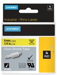 Dymo RHINO krimpkous 6 mm, zwart op geel Dymo RHINO krimpkous 6 mm, zwart op geel