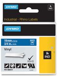 Dymo RHINO vinyltape 19 mm, wit op blauw Dymo RHINO vinyltape 19 mm, wit op blauw