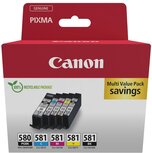 Canon inktcartridge 1 x PGI-580PGBK zwart + 1 x CLI-581, 200 - 1.660 pagina's, OEM 2078C008, 4 kleuren Canon inktcartridge 1 x PGI-580PGBK zwart + 1 x CLI-581, 200 - 1.660 pagina's, OEM 2078C008, 4 kleuren