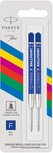 Parker Eco vulling voor balpen, fijn, blauw, blister van 2 stuks Parker Eco vulling voor balpen, fijn, blauw, blister van 2 stuks