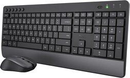 Trust Trezo draadloze deskset, uit gerecycleerd kunststof, azerty Trust Trezo draadloze deskset, uit gerecycleerd kunststof, azerty