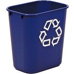 Rubbermaid recylagebak, zonder zijbakjes, 26,6 liter, blauw Rubbermaid recylagebak, zonder zijbakjes, 26,6 liter, blauw