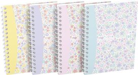Oxford Floral softcover spiraalschrift, ft A6, 50 vel, geruit 5 mm, 4 geassorteerde designs Oxford Floral softcover spiraalschrift, ft A6, 50 vel, geruit 5 mm, 4 geassorteerde designs