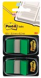 Post-it index standaard, ft 24,4 x 43,2 mm, houder met 2 x 50 tabs, groen Post-it index standaard, ft 24,4 x 43,2 mm, houder met 2 x 50 tabs, groen