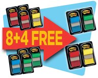 Post-it Index Standaard voordeelpak 8+4 GRATIS, geassorteerde kleuren Post-it Index Standaard voordeelpak 8+4 GRATIS, geassorteerde kleuren