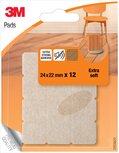 3M Viltjes, Extra soft, ft 24 x 22 mm, blister van 12 stuks 3M Viltjes, Extra soft, ft 24 x 22 mm, blister van 12 stuks