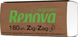 Renovagreen papieren handdoeken, Z-vouw, 2-laags, 180 vellen, pak van 20 stuks Renovagreen papieren handdoeken, Z-vouw, 2-laags, 180 vellen, pak van 20 stuks