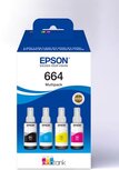 Epson inktfles 664, 4.500 - 7.500 pagina's, OEM C13T664640, 4 kleuren Epson inktfles 664, 4.500 - 7.500 pagina's, OEM C13T664640, 4 kleuren