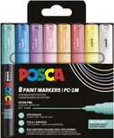 Uni POSCA paintmarker PC-1MC, 0,7 - 1 mm, etui van 8 stuks in geassorteerde zachtekleuren Uni POSCA paintmarker PC-1MC, 0,7 - 1 mm, etui van 8 stuks in geassorteerde zachtekleuren