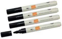 Nobo whiteboardmarker, ronde punt, schrijfbreedte 3 mm, etui van 4 stuks, zwart Nobo whiteboardmarker, ronde punt, schrijfbreedte 3 mm, etui van 4 stuks, zwart